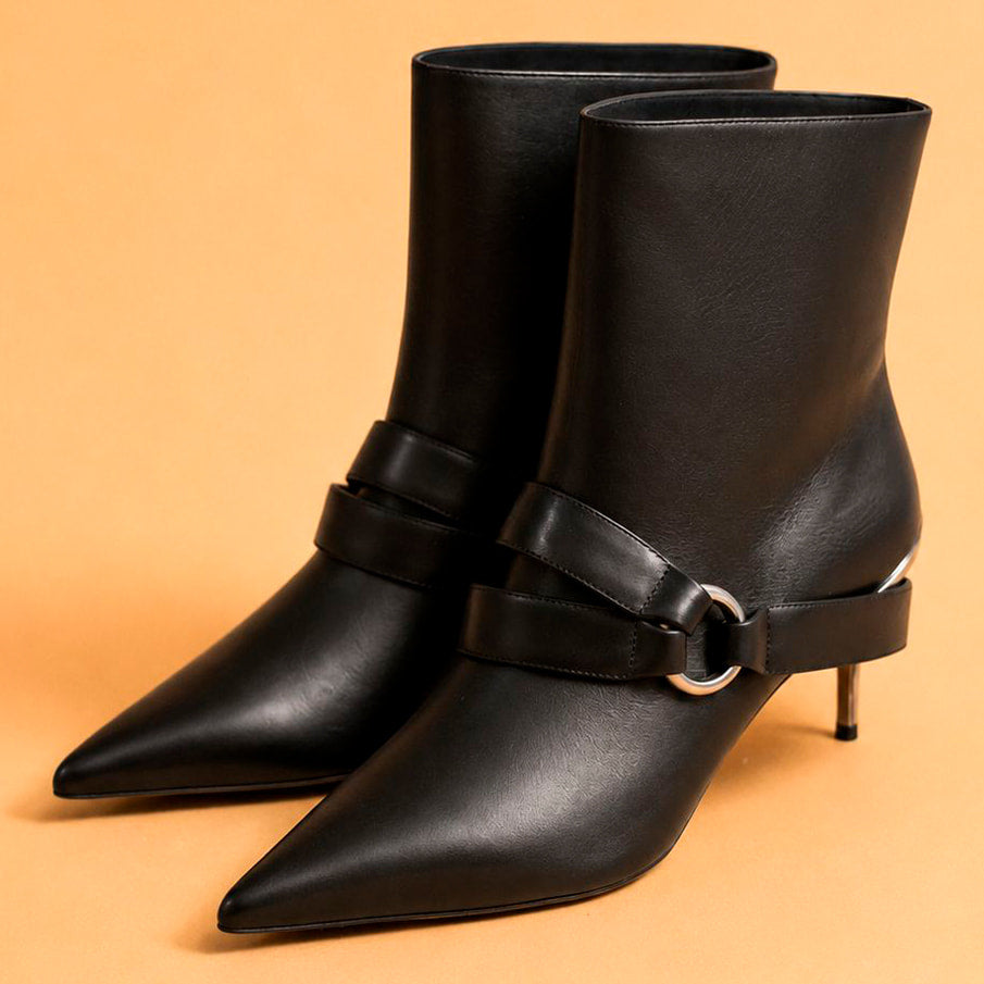 Cazabat Bottines Patty - cuir - noir - Talon : 6.5 cm