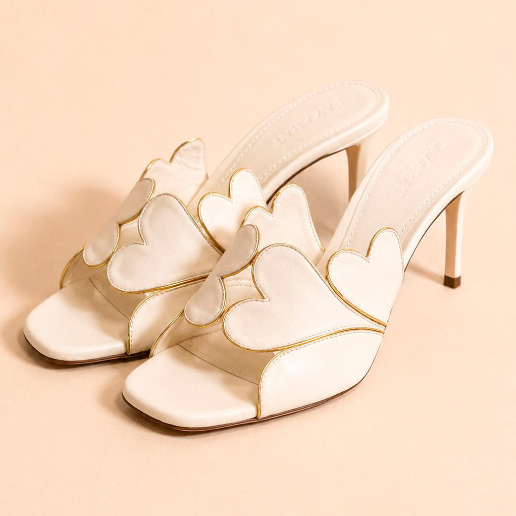 Cazabat Mules Sofia - cuir - blanc cassé - Talon : 5 cm