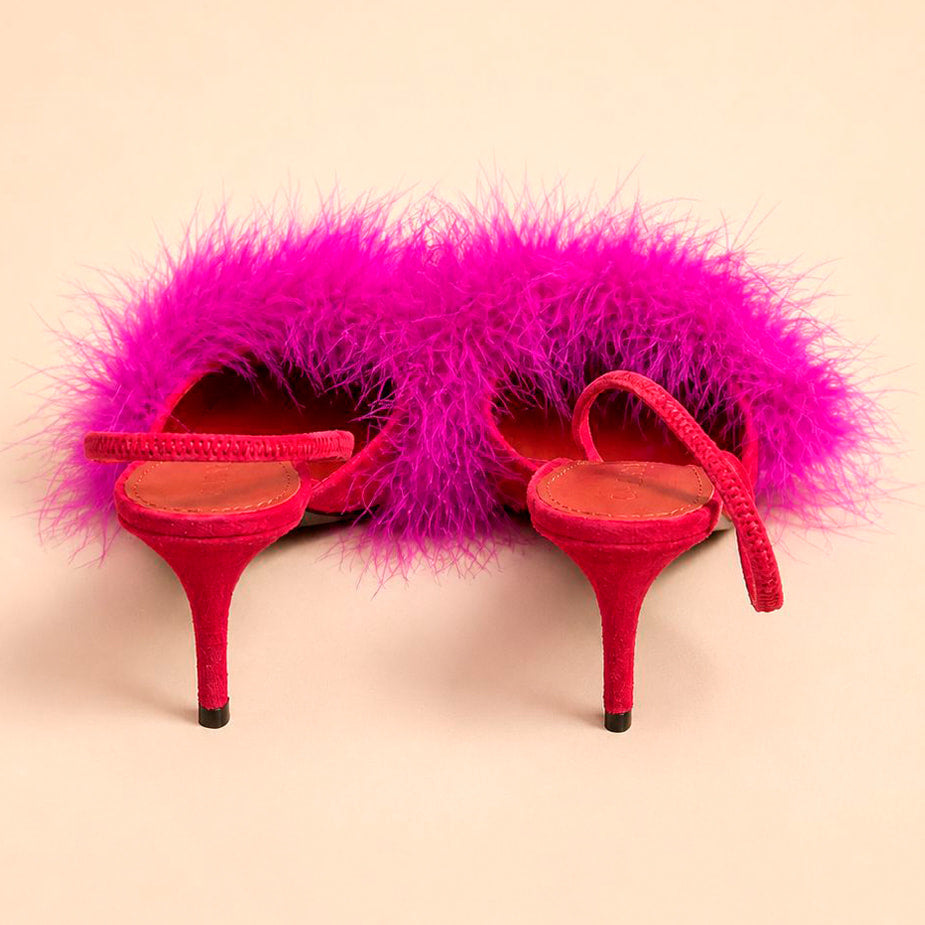 Cazabat Sandales Pia - cuir - rouge et violet - Talon : 7.5 cm