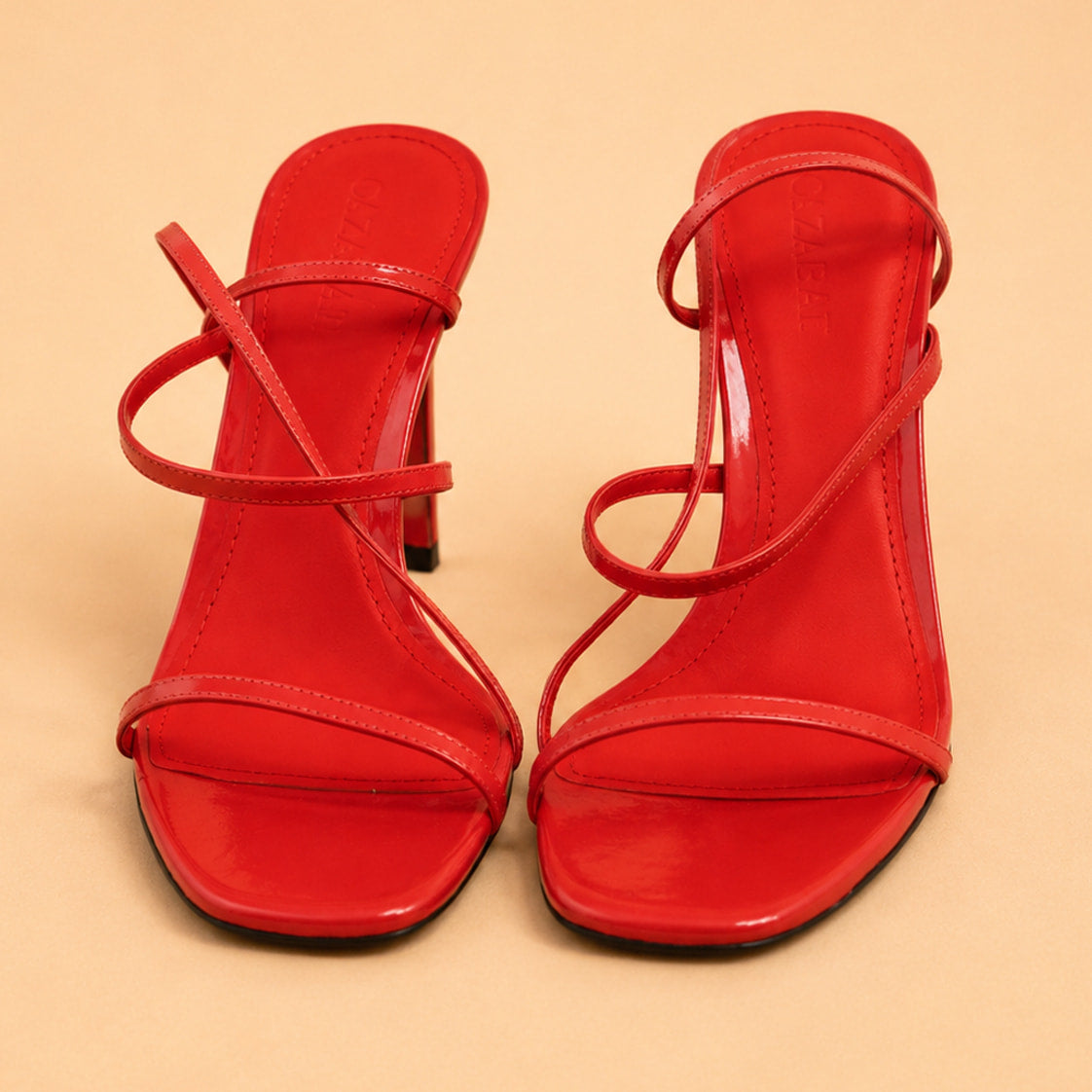 Cazabat Sandales Aria - cuir verni - corail - Talon : 8.5 cm