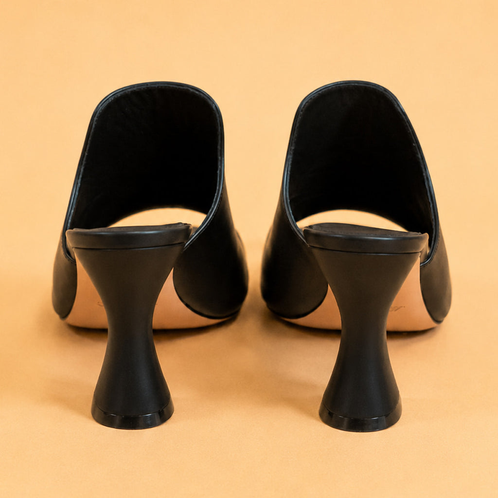 Cazabat Mules Sade - cuir - noir - Talon : 9 cm