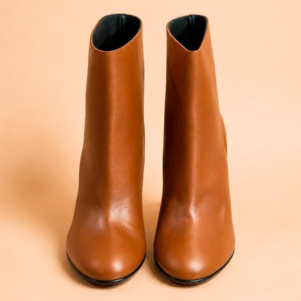 Cazabat Bottines Vivi - cuir - moka - Talon : 9 cm