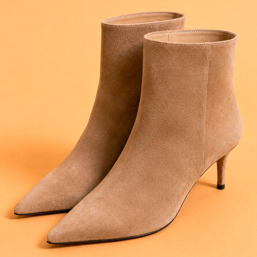 Cazabat Bottines Petra - cuir - beige - Talon : 6.5 cm