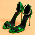 Cazabat Sandales Ora - cuir - vert - Talon : 10.5 cm