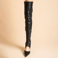 Bottes Pamela - cuir - noir - Talon : 7.5 cm