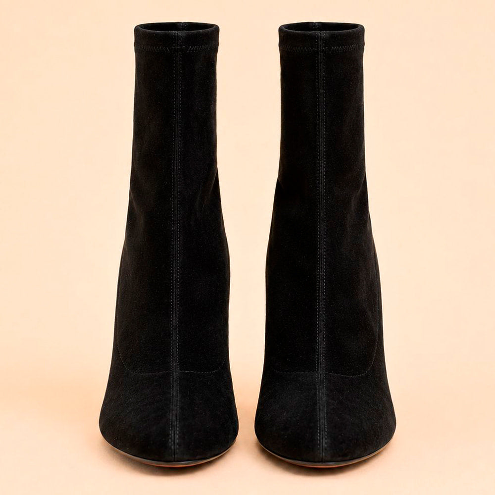 Cazabat Bottines Roma - daim - noir - Talon : 7.5 cm
