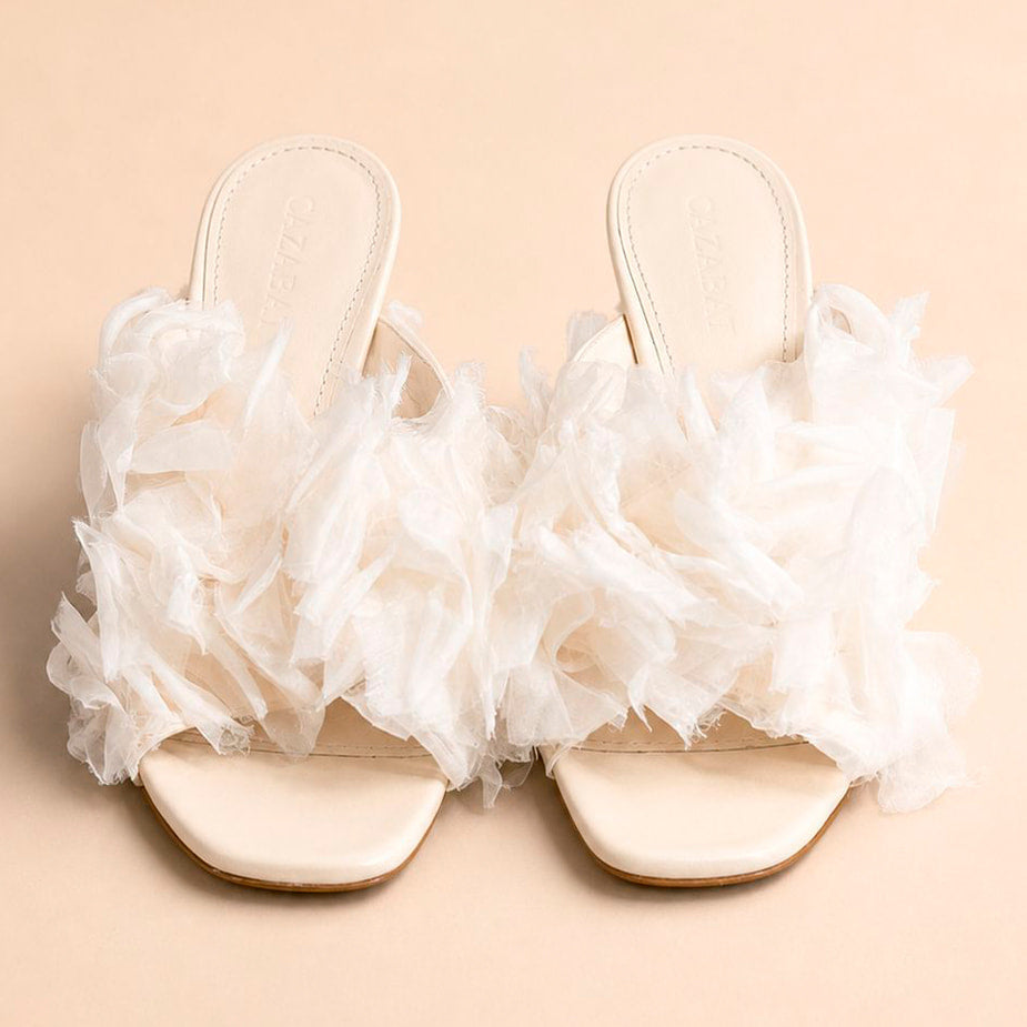 Cazabat Mules Sasha - cuir - blanc cassé - Talon : 5 cm