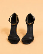 Cazabat Sandales Ora - cuir - noir - Talon : 10.5 cm