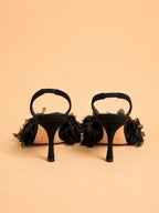 Cazabat Sandales Ella - daim - noir - Talon : 8.5 cm