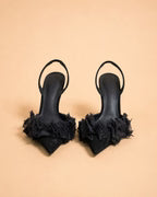 Cazabat Sandales Ella - daim - noir - Talon : 8.5 cm