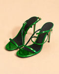 Cazabat Sandales Aria - cuir - vert - Talon : 8.5 cm