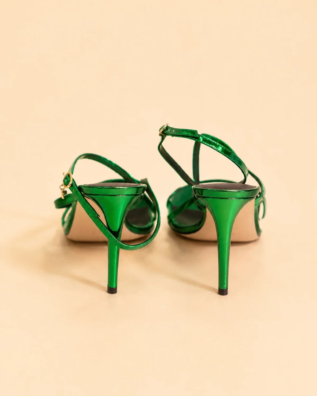 Cazabat Sandales Aria - cuir - vert - Talon : 8.5 cm