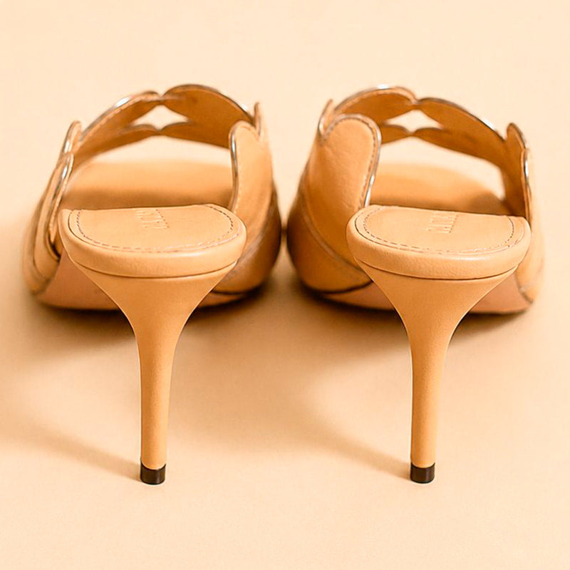 Cazabat Mules Sofia - cuir - nude - Talon : 5 cm
