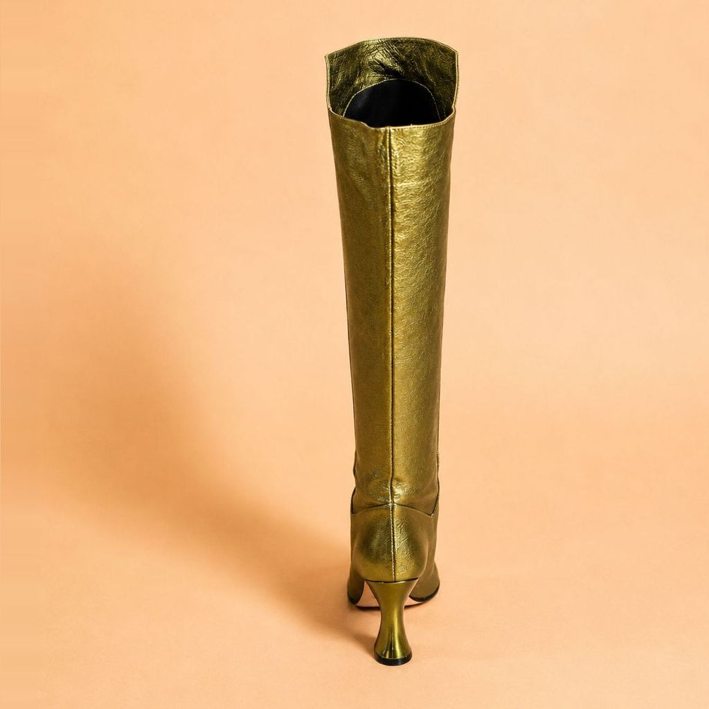 Cazabat Bottes Valda - cuir - vert - Talon : 9 cm