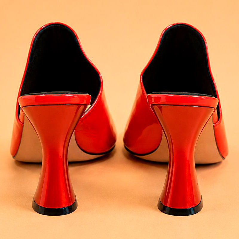 Cazabat Mules Sade - cuir - rouge - Talon : 8.5 cm