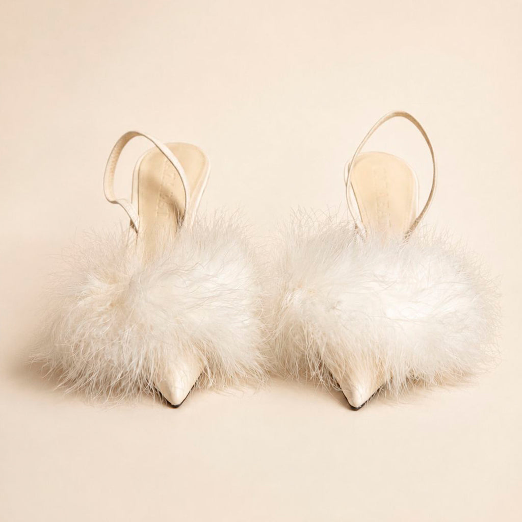 Cazabat Mules Pia - cuir - blanc cassé - Talon : 5.5 cm