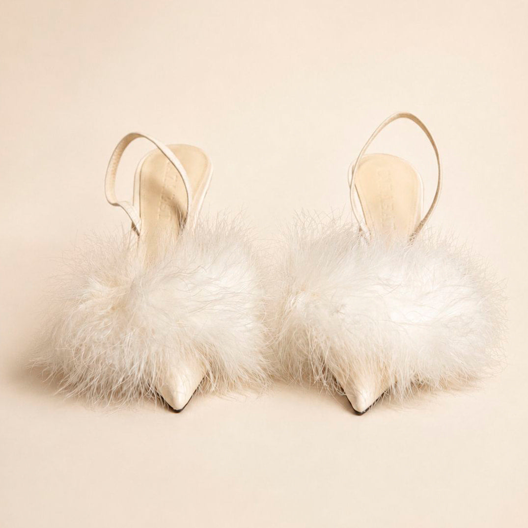 Cazabat Mules Pia - cuir - blanc cassé - Talon : 5.5 cm