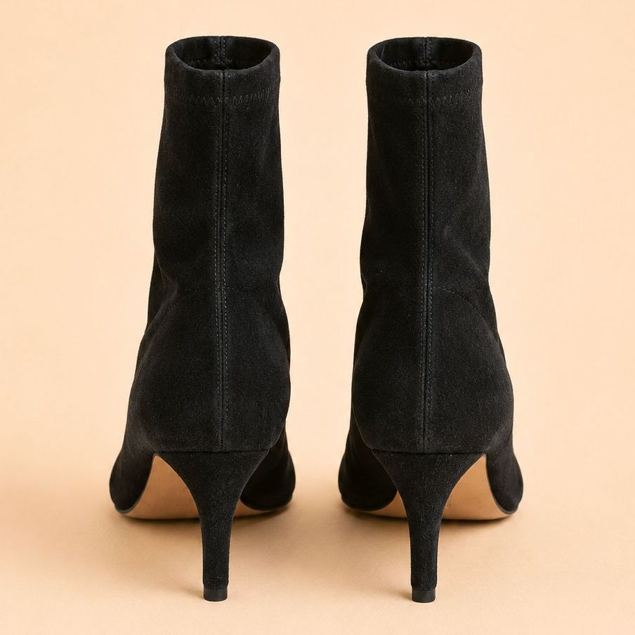 Cazabat Bottines Roma - daim - noir - Talon : 7.5 cm