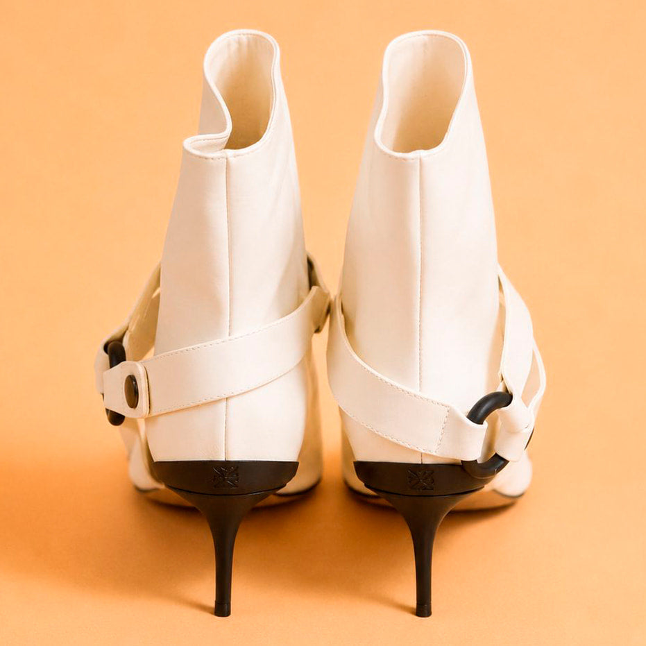 Cazabat Bottines Patty - cuir - blanc cassé - Talon : 6.5 cm