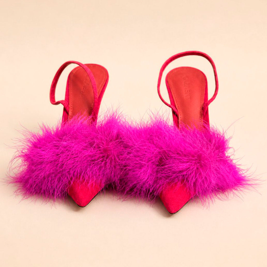 Cazabat Sandales Pia - cuir - rouge et violet - Talon : 7.5 cm