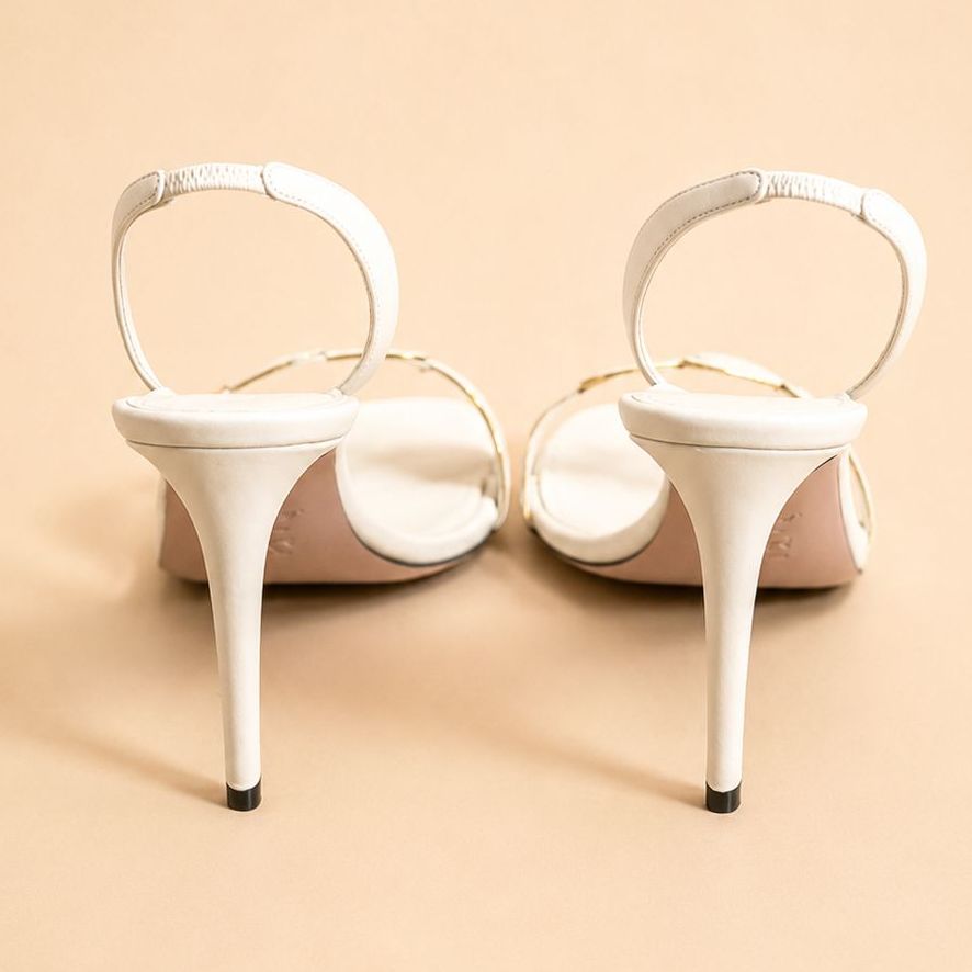 Cazabat Sandales Oriana - cuir - blanc cassé - Talon : 9 cm