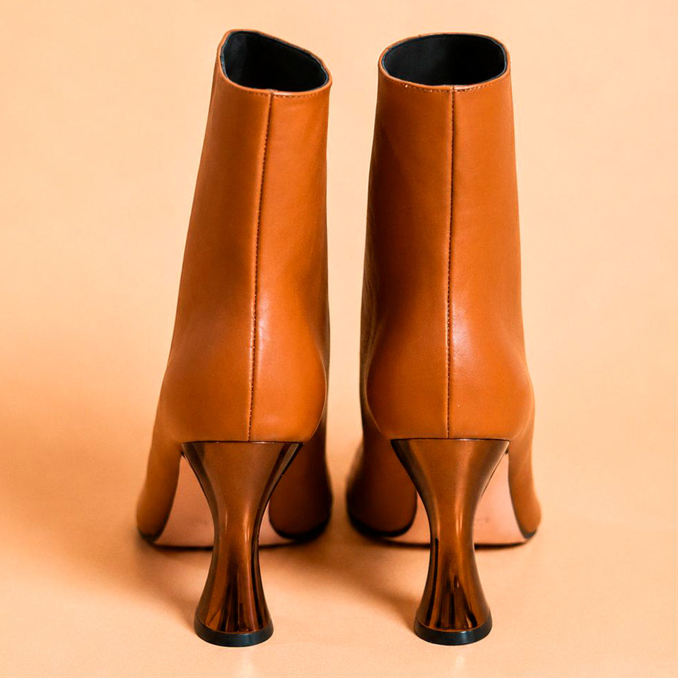 Cazabat Bottines Vivi - cuir - moka - Talon : 9 cm