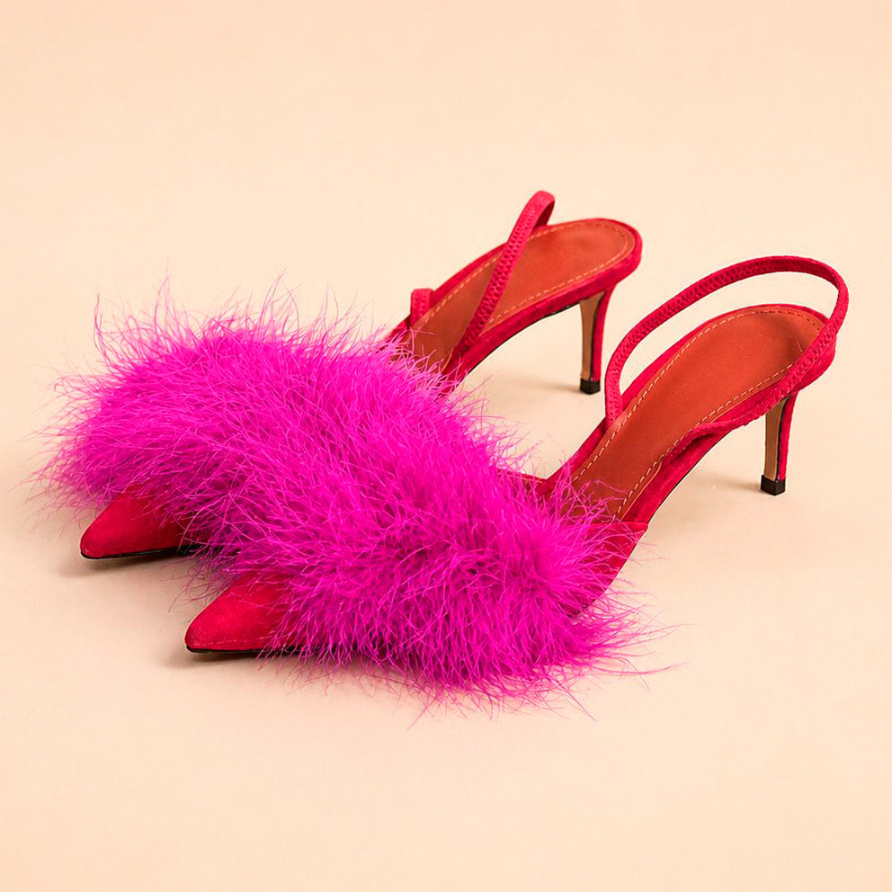 Cazabat Sandales Pia - cuir - rouge et violet - Talon : 7.5 cm