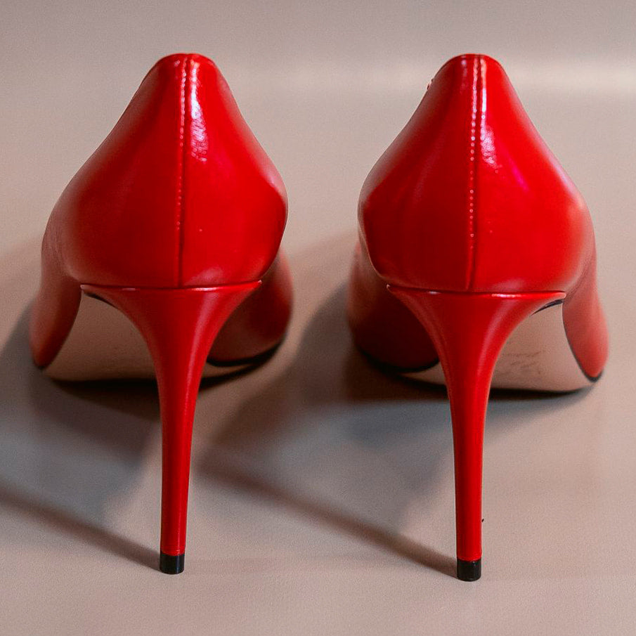 Cazabat Escarpins Emma - cuir - rouge - Talon : 8.5 cm
