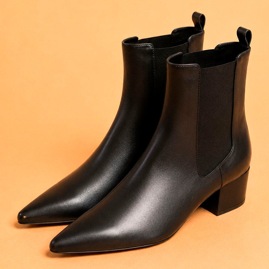 Cazabat Bottines Ziggy - cuir - noir - Talon : 5 cm