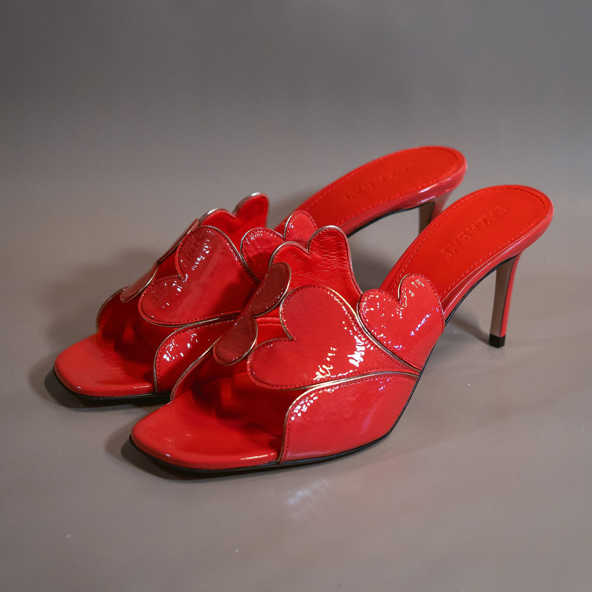 Cazabat Mules Sofia - cuir verni - corail - Talon : 5 cm