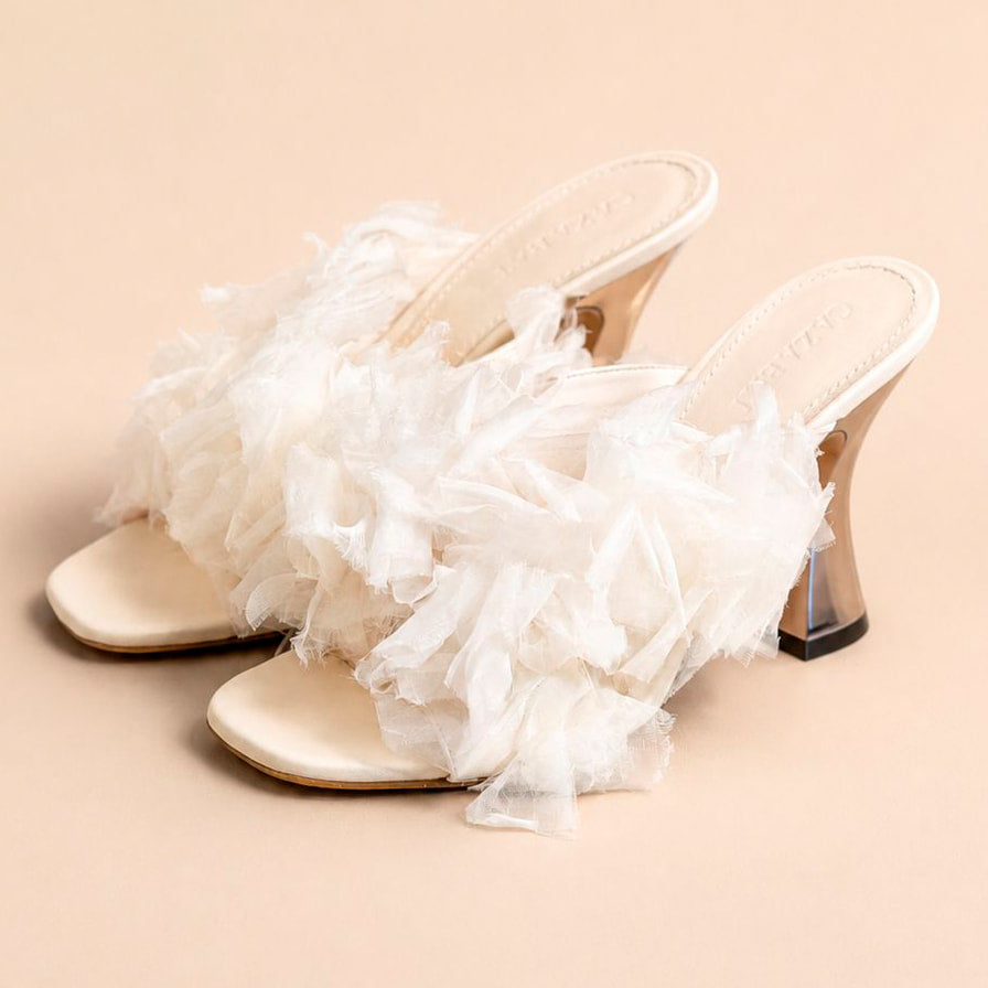 Cazabat Mules Sasha - cuir - blanc cassé - Talon : 5 cm