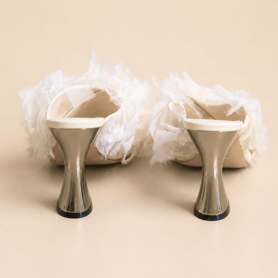 Cazabat Mules Sasha - cuir - blanc cassé - Talon : 5 cm