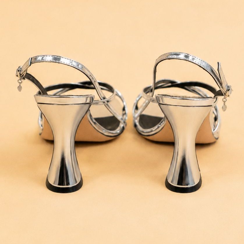 Cazabat Sandales Stella - cuir - argenté - Talon : 9 cm