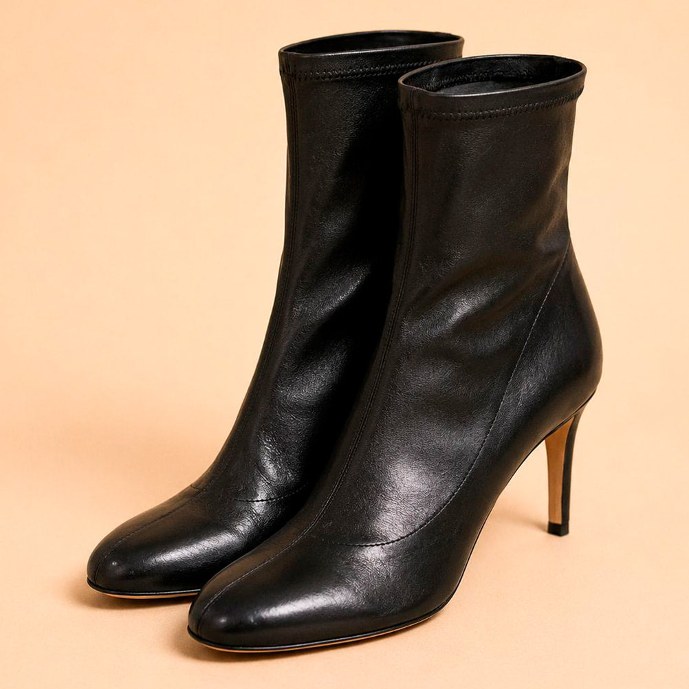 Cazabat Bottines Roma - cuir - noir - Talon : 7.5 cm