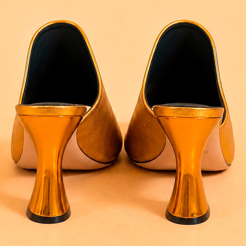 Cazabat Mules Sade - cuir - bronze - Talon : 9 cm