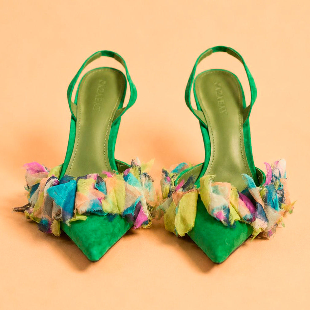 Cazabat Sandales Ella - cuir - vert - Talon : 8.5 cm