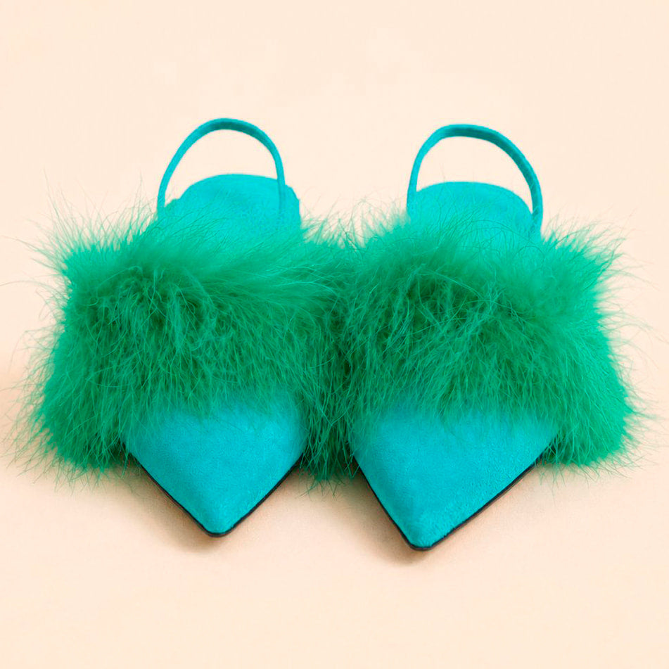 Cazabat Mules Baya - cuir - vert et bleu