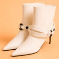 Cazabat Bottines Patty - cuir - blanc cassé - Talon : 6.5 cm
