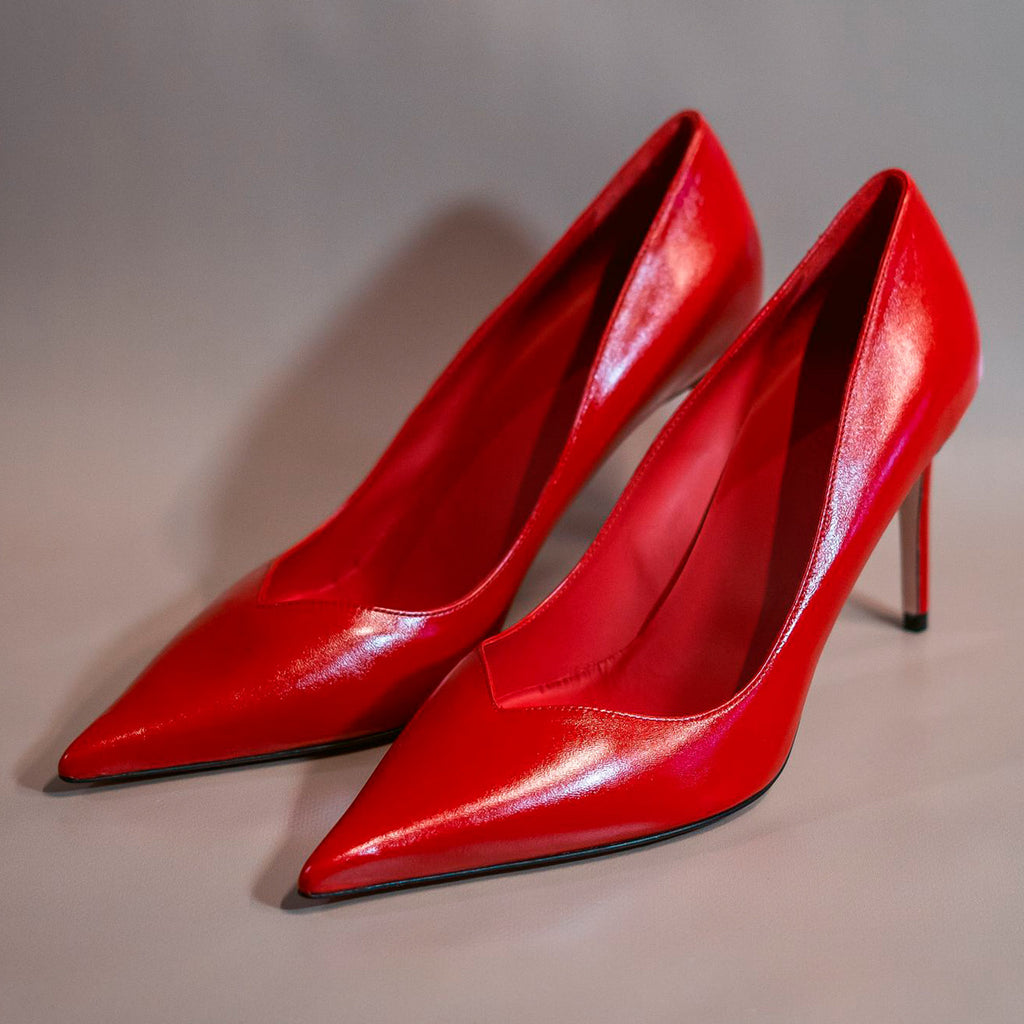 Cazabat Escarpins Emma - cuir - rouge - Talon : 8.5 cm