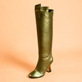 Cazabat Bottes Valda - cuir - vert - Talon : 9 cm