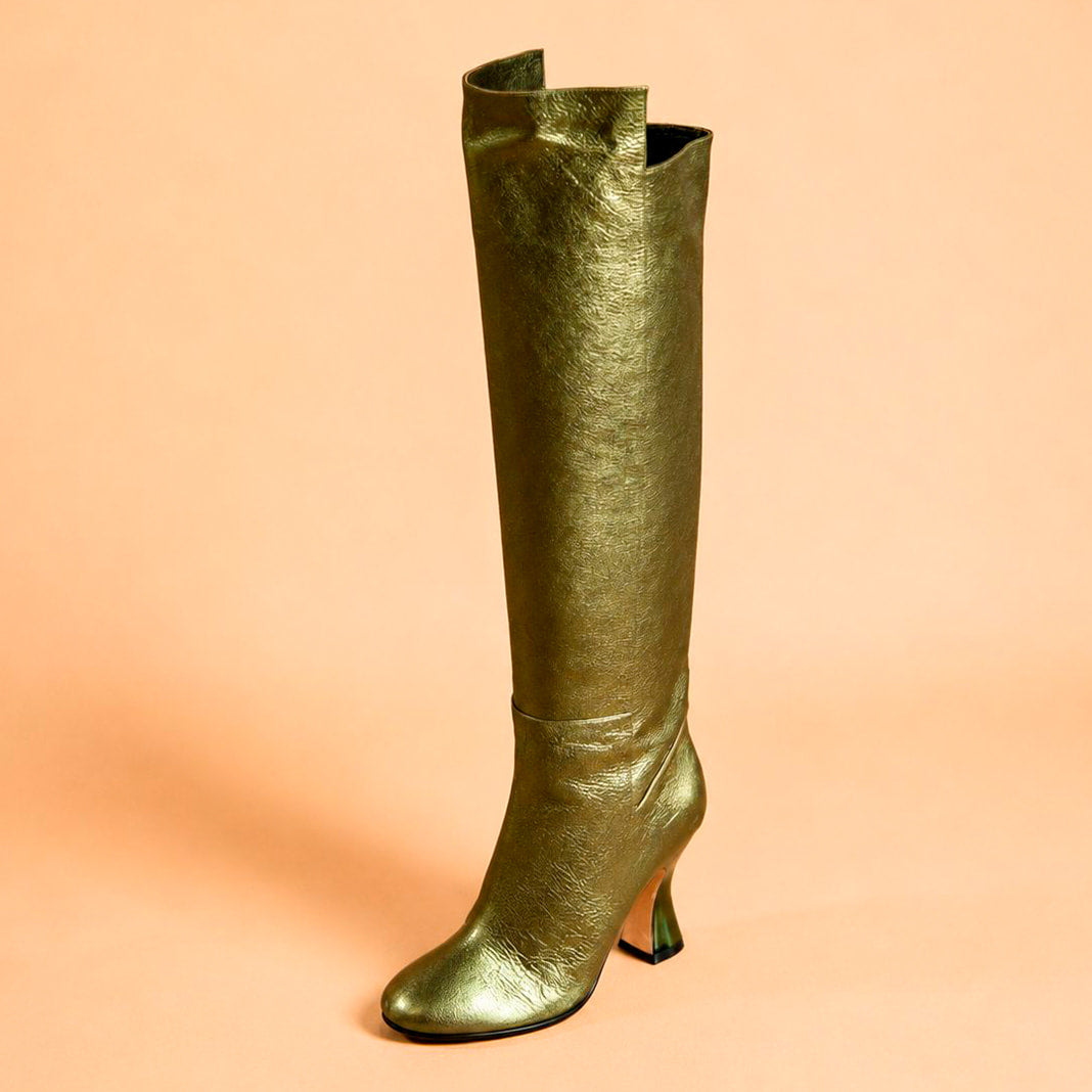 Cazabat Bottes Valda - cuir - vert - Talon : 9 cm
