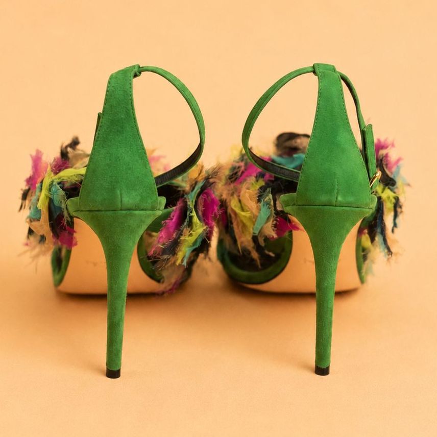 Cazabat Sandales Oluchi - cuir - vert - Talon : 10.5 cm