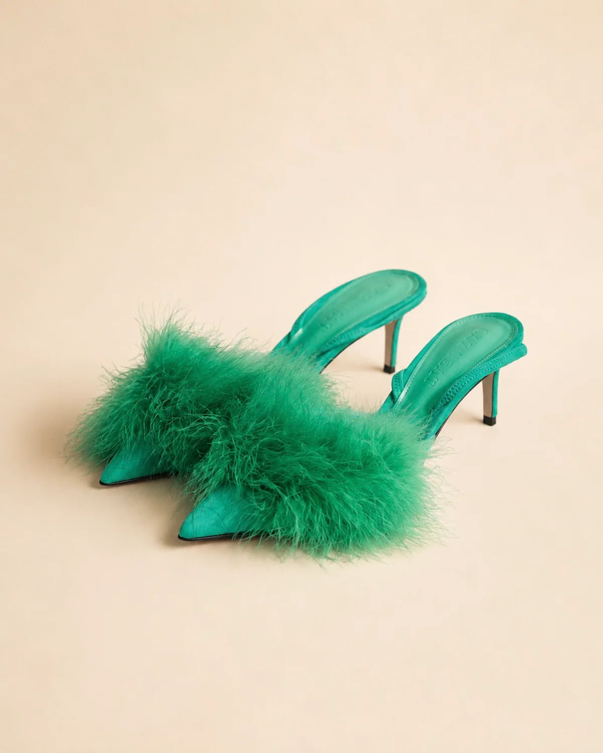 Cazabat Sandales Pia - daim - vert - Talon : 7.5 cm