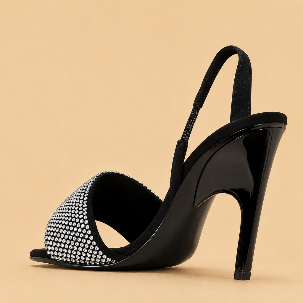 THE ATTICO Rem Sandal Noir/Argent
