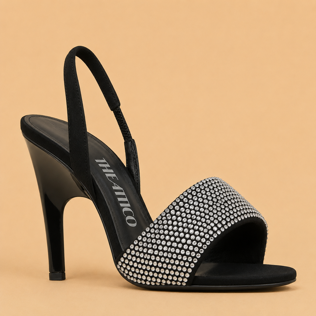 THE ATTICO Rem Sandal Noir/Argent