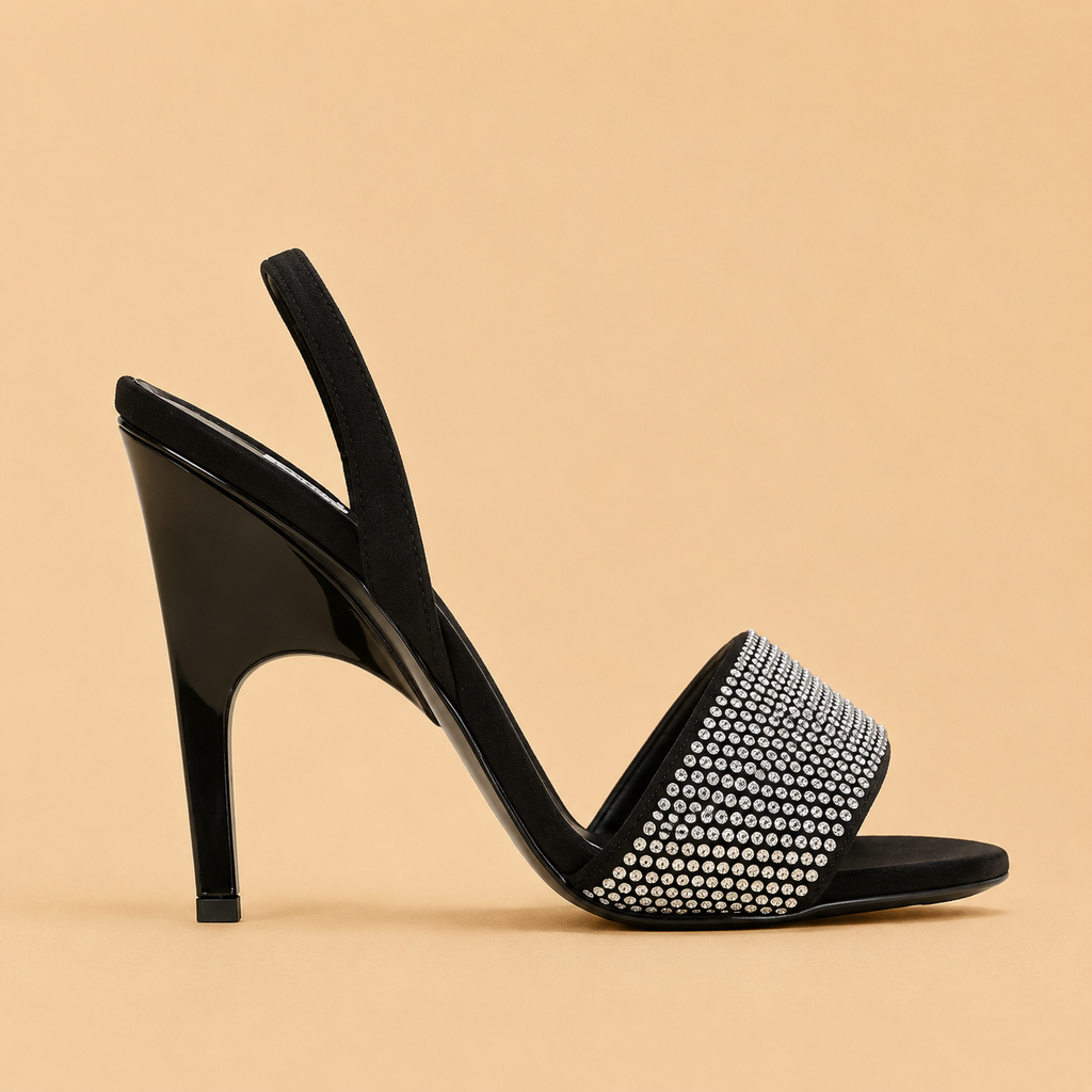 THE ATTICO Rem Sandal Noir/Argent