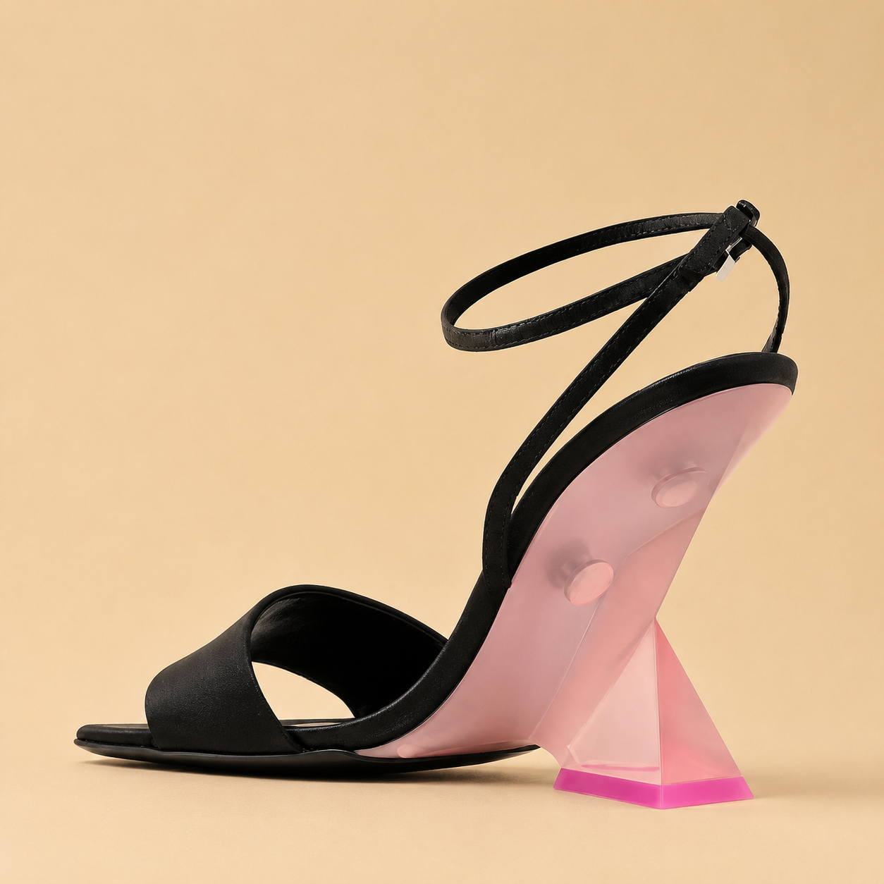 THE ATTICO Cheope Sandal Noir/ Rose