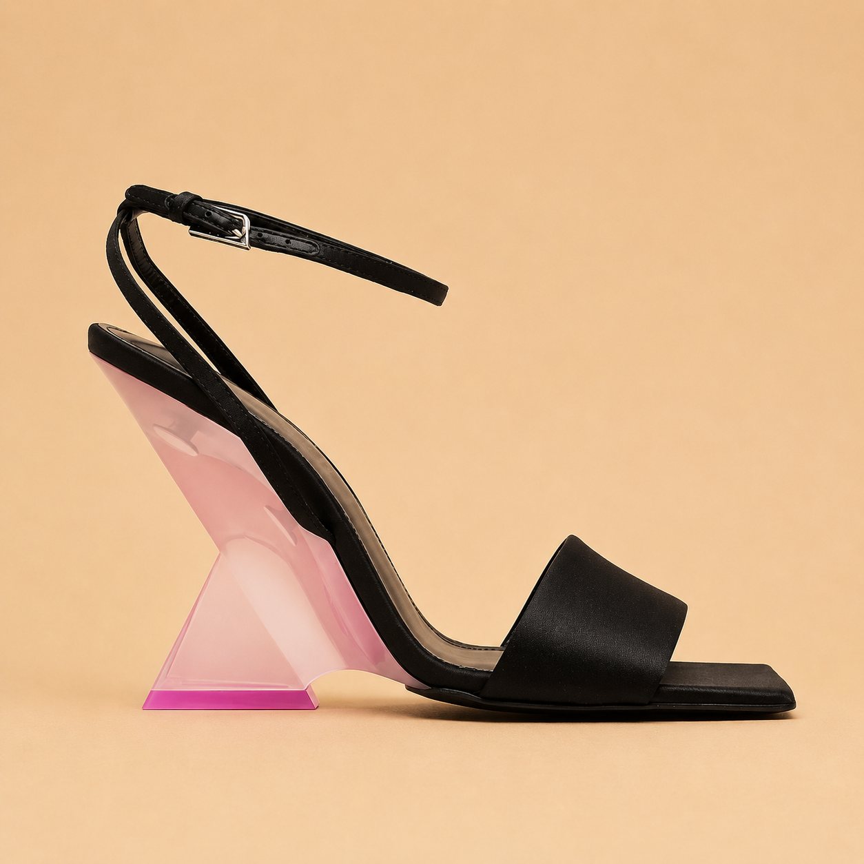 THE ATTICO Cheope Sandal Noir/ Rose