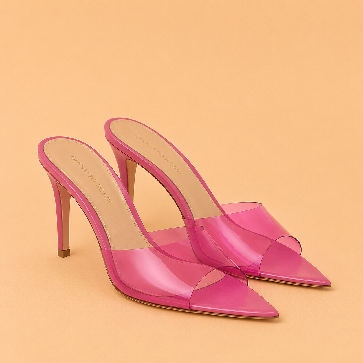 GIANVITO ROSSI Elle Glass Fuschia