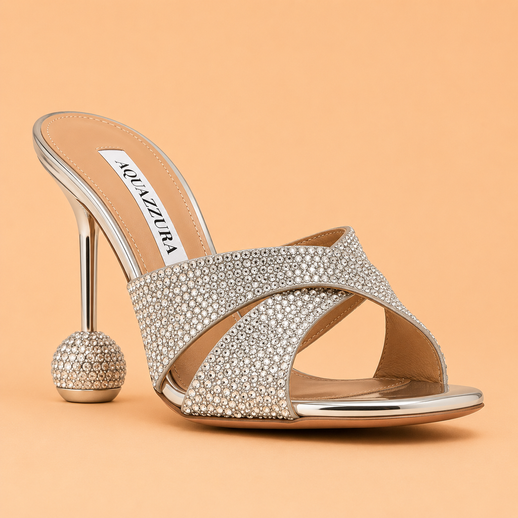 AQUAZZURA YES DARLING CRYSTAL MULE 95